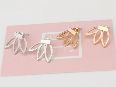 Simple Lotus Bar Stud Earrings-Your Soul Place